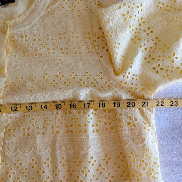 Talbots Yellow Eyelet Button-Front Tunic, Size L - Picture 12 of 16